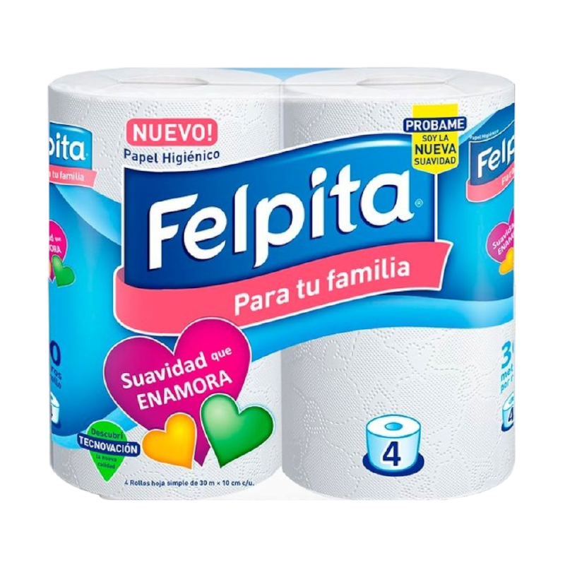 PAPEL HIGIENICO FELPITA BCOx4Un
